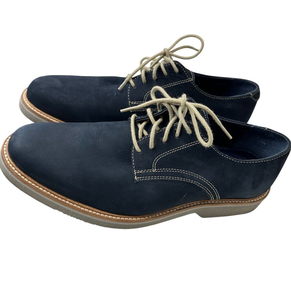 14th & Union Marine Blue Nubuck & Gray Tie Oxford Shoes 9.5